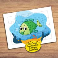 24PZ Sevimli Mutlu Balık Çocuklara Özel Puzzle Yapboz Tablo