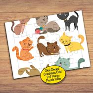 252 Sevimli Farklı Kediler Çocuklara Özel Puzzle Yapboz Tablo