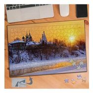 257 Kış Mevsimi Ev Manzarası 240 Parça Puzzle Yapboz Tablo