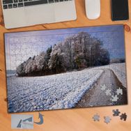 258 Karlı Ağaçlar Kış Manzarası 240 Parça Puzzle Yapboz Tablo