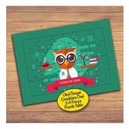 262PZ Profesör Gözlüklü Baykuş Çocuklara Özel Puzzle Yapboz Tablo