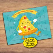 2805 Yürüyen Mutlu Pizza Dilimi 24 Parça Çocuklara Özel Yapboz Tablo