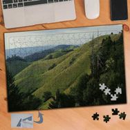 286 Yeşil Dağlar Çam Ağaçları Doğa 240 Parça Puzzle Yapboz Tablo