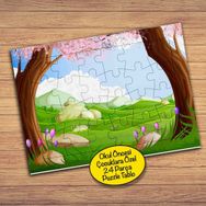 28787 Orman Ağaçlar Çiçekler Çocuklara Özel Puzzle Yapboz Tablo