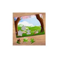 28787 Yeşil Doğa Manzarası Çocuklara Özel Puzzle Yapboz Tablo