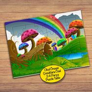 28810 Renkli Mantarlar Çocuklara Özel Puzzle Yapboz Tablo