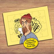 293PZ Şapkalı Sakallı Adam Çocuklara Özel Puzzle Yapboz Tablo