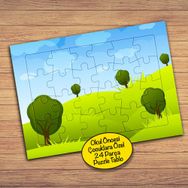 29PZ Ağaçlar Ve Yeşil Ova Çocuklara Özel Puzzle Yapboz Tablo