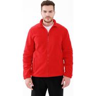 2AS Saka Kırmızı Tam Fermuarlı Erkek Polar Sweatshirt