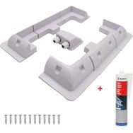 2K 7 Parça Beyaz ABS Solar Güneş Paneli Montaj Braket Seti + Würth Silikon