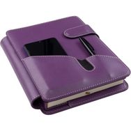 2K Deri Telefon Kılıflı Kapak Defter Tarihsiz Kareli Kırmızı 17x24 cm Ajanda