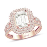 3.5 Karat Görünümlü Baget Kesim Rose Altın Yüzük