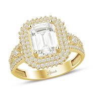 3.5 Karat Görünümlü Baget Kesim Sarı Altın Yüzük