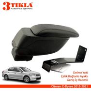 3 Tıkla Citroen C-Elysee 2013-2021 Geniş Hacimli Delmesiz Çelik Ayaklı Kol Dayama Kolçak