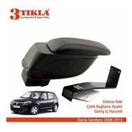 3 Tıkla Dacia Sandero 2008-2012 Geniş Hacimli Delmesiz Çelik Ayaklı Kol Dayama Kolçak