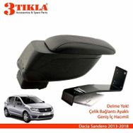 3 Tıkla Dacia Sandero 2013-2018 Geniş Hacimli Delmesiz Çelik Ayaklı Kolçak Kol Dayama