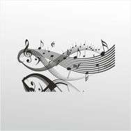 30 cm Müzik Notaları Folyo Sticker