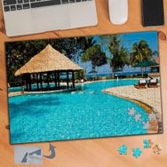 308 Palimye Ağaçları Havuz Ve Çardak 240 Parça Puzzle Yapboz Tablo