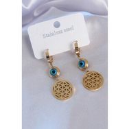 316L Çelik Gold Renk Lotus Model Kadın Küpe