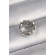 316L Çelik Gümüş Renk Zirkon Taşlı Yaprak Model Tragus Piercing - TJ-PR1303