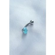 316L Cerrahi Çelik Mavi Taşlı Göbek Piercing
