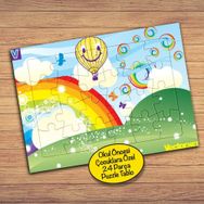 32170 Gökkuşağı Balon Yeşillik Çocuklara Özel Puzzle Yapboz Tablo