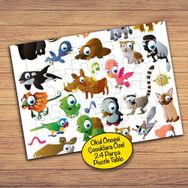 32436 Değişik Hayvan Figürleri Çocuklara Özel Puzzle Yapboz Tablo