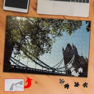 3287 Ağaç Altında Köprü Şehir 240 Parça Puzzle Yapboz Tablo