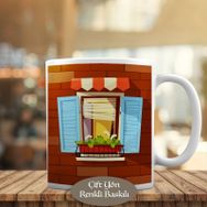 33099-195 Pencere Önündeki Güzel Çiçek Kupa Bardak