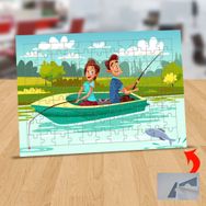 33099274 Balık Tutan Sevgili Çift 99 Parça Puzzle Yapboz Tablo