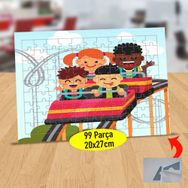 3446214 Lunaparkta Eğlenen Çocuklar 99 Parça Puzzle Yapboz Tablo