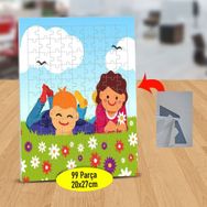 3446286 Çimenlerde Çocuklar 99 Parça Puzzle Yapboz Tablo