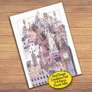 34787 Saat Kulesi Mimari Köprü Çocuklara Özel Puzzle Yapboz Tablo