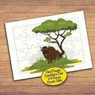 34PZ Ağaç Gölgesinde Boğa Çocuklara Özel Puzzle Yapboz Tablo