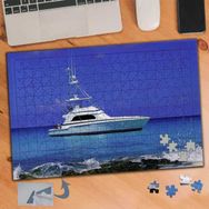 353 Mavi Denizde Beyaz Tekne Gezisi 240 Parça Puzzle Yapboz Tablo