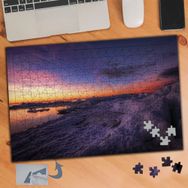354 Kızıl Gökyüzü ve Deniz Manzarası 240 Parça Puzzle Yapboz Tablo