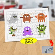 360 Komik Eğlenceli Canavarlar 99 Parça Puzzle Yapboz Tablo