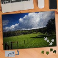 373 Bulutlar Çiftlik Çimenler 240 Parça Puzzle Yapboz Tablo
