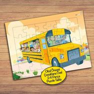 37489 Okul Otobüsünde Çocuklar Çocuklara Özel Puzzle Yapboz Tablo