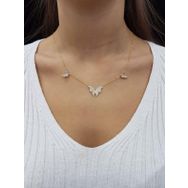 3'lü Kelebek Kolye 18K Altın Kaplama Kolye
