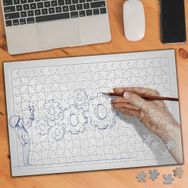 4 Mekanizma Teknik Çizimi 240 Parça Puzzle Yapboz