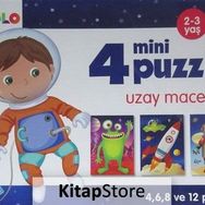 4 Mini Puzzle Uzay Macerası 2-3 Yaş Eolo Yayıncılık