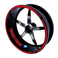4 Parçalı Kesikli Tasarımlı Reflektif Kırmızı Jant Şeridi Sticker Çınar Extreme