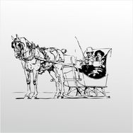 40 cm At Arabası Folyo Sticker