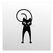 40 cm Folyo Şaşkın Kedi Sticker