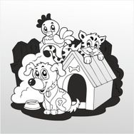 40 cm Tatlı Hayvanlar Folyo Sticker