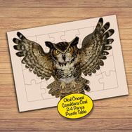 40131 Kanatları Açık Uçan Baykuş Çocuklara Özel Puzzle Yapboz Tablo