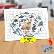 406 Yapraklar ve Paskalya Tavşanı 99 Parça Puzzle Yapboz Tablo
