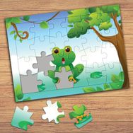 41471 Sevimli Şaşkın Kurbağa Çocuklara Özel Puzzle Yapboz Tablo