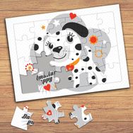 41474 Minik Dalmaçyalı Köpek Çocuklara Özel Puzzle Yapboz Tablo